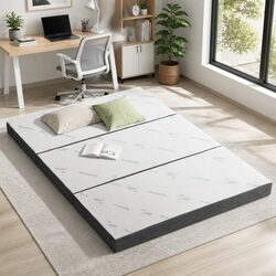 Practical Foldable Queen Mattress for Guests and Travel