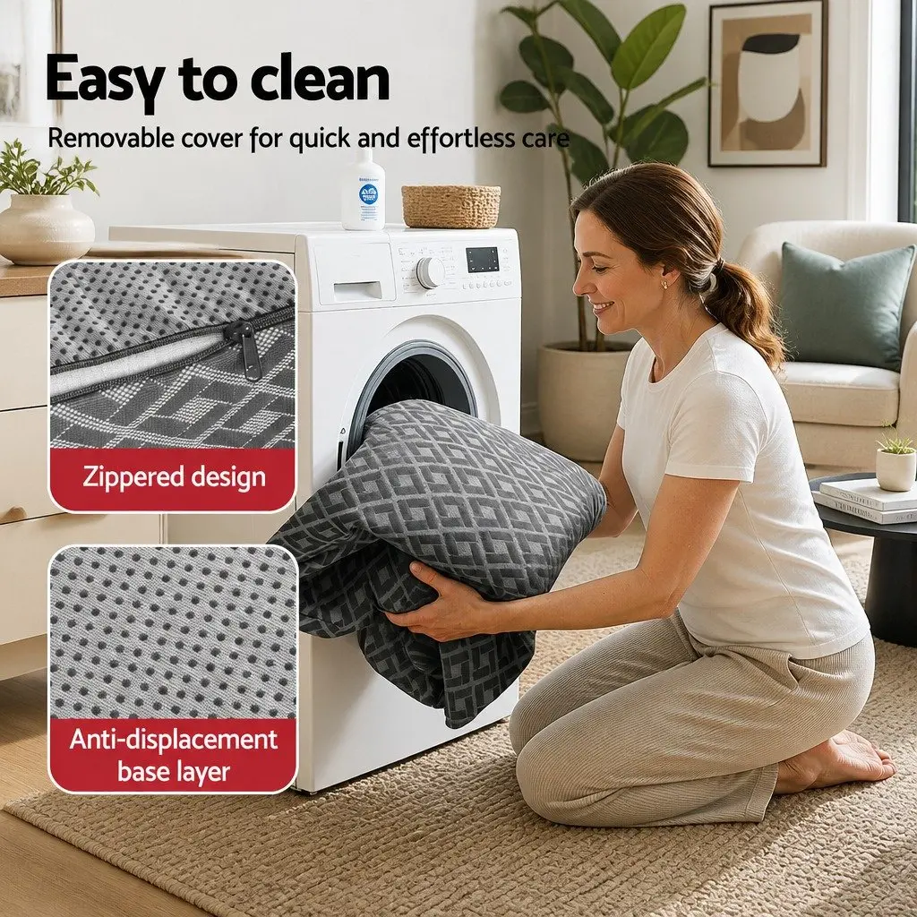 Foldable Memory Foam Mattress Trifold Grey 190cm x 78cm x 10cm