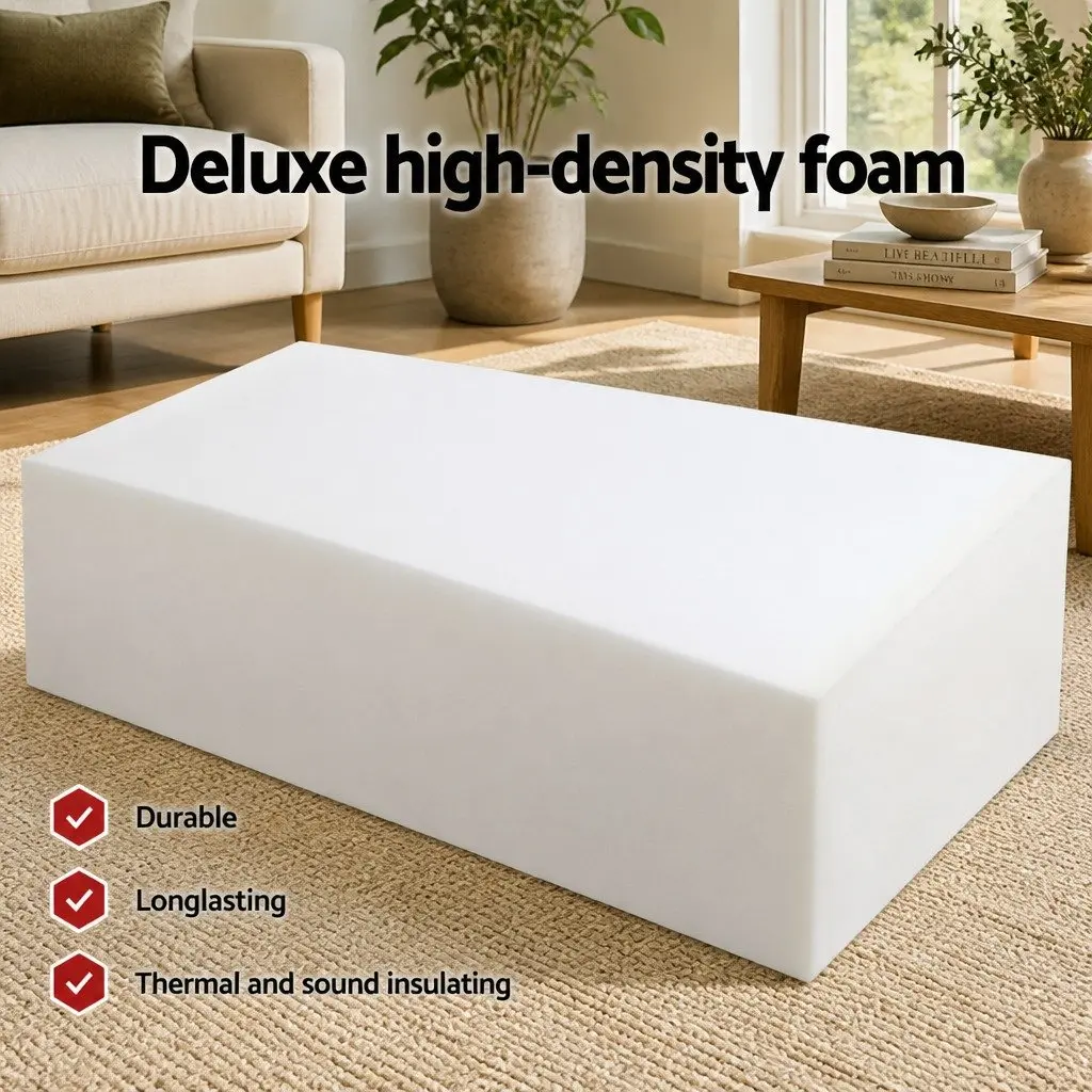 Foldable Foam Mattress Queen Bed Tri-Fold Chair Sofa Dark Grey Portable Storage