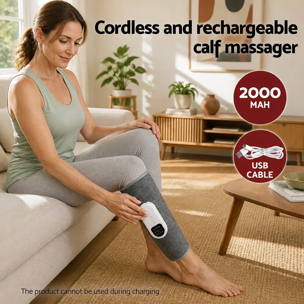 Calf Massager Air Compression Cordless Rechargeable Grey
