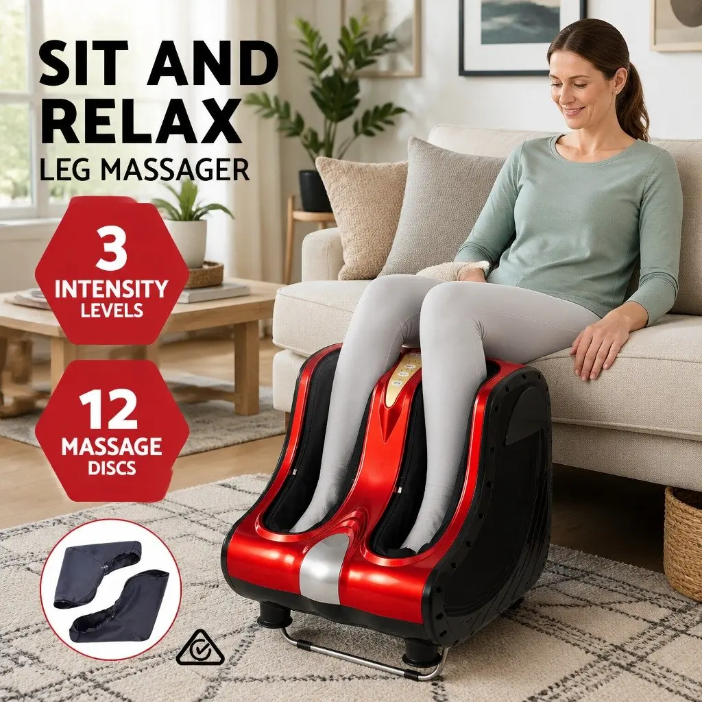 Foot Massager Electric Shiatsu Kneading Roller Red