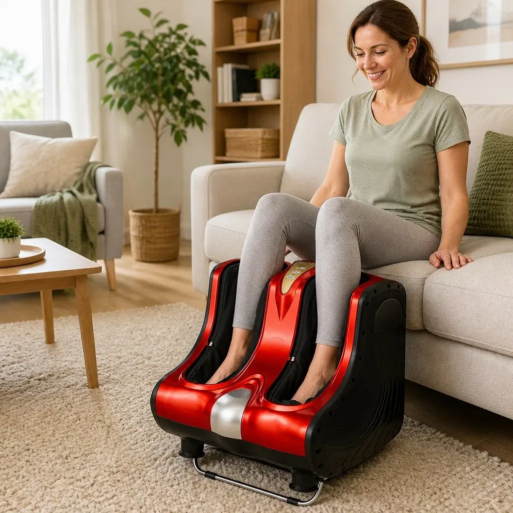Foot Massager Electric Shiatsu Kneading Roller Red