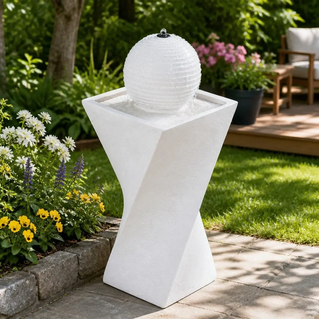 Solar Fountain Water Feature for Outdoor Spaces