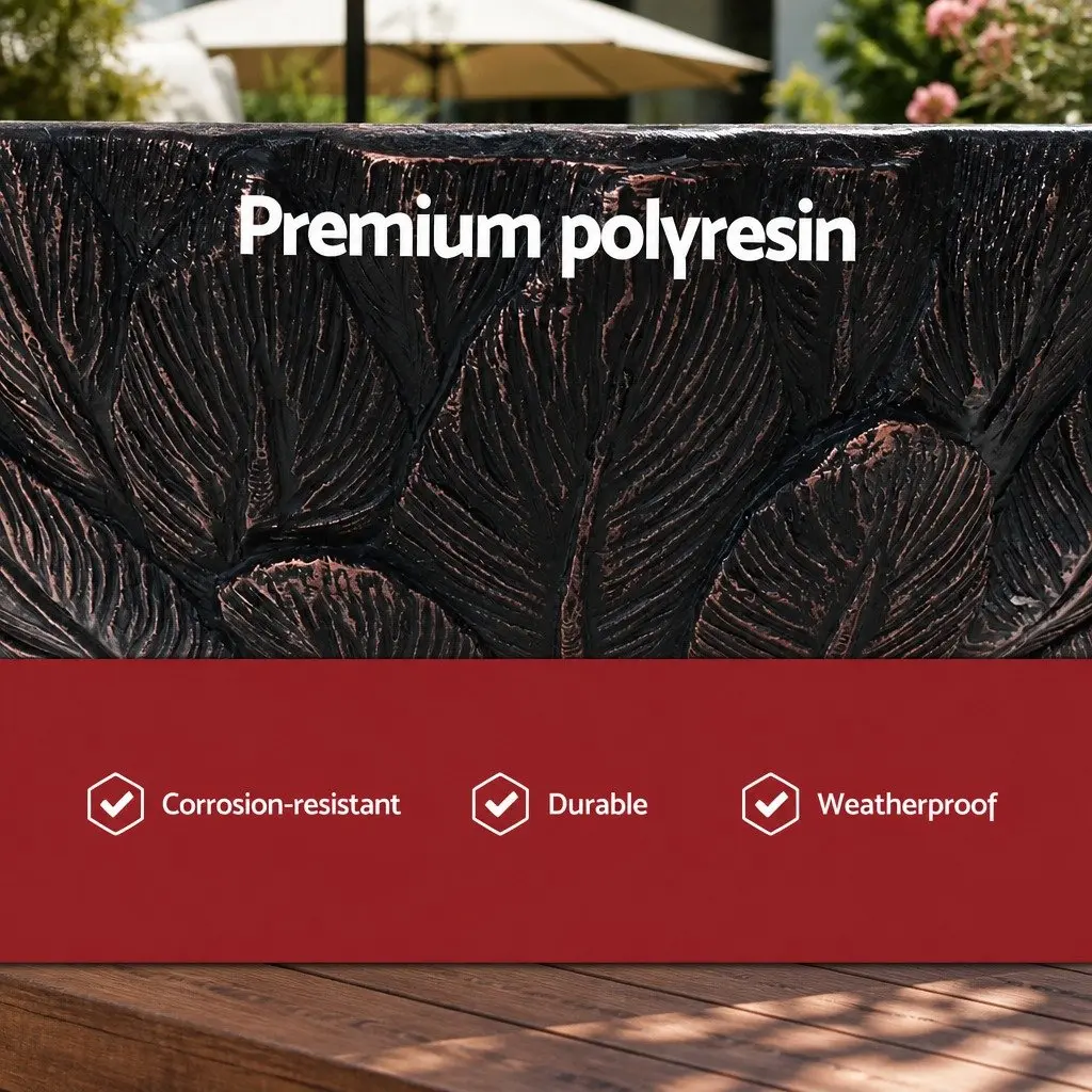 Solar Water Feature Tier Fountain Bird Bath Garden 106CM Peacock Brown Outdoor
