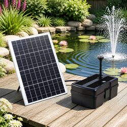 Solar Submersible Fountain Pump 1190L/H Outdoor Pond Water Feature with Filter
