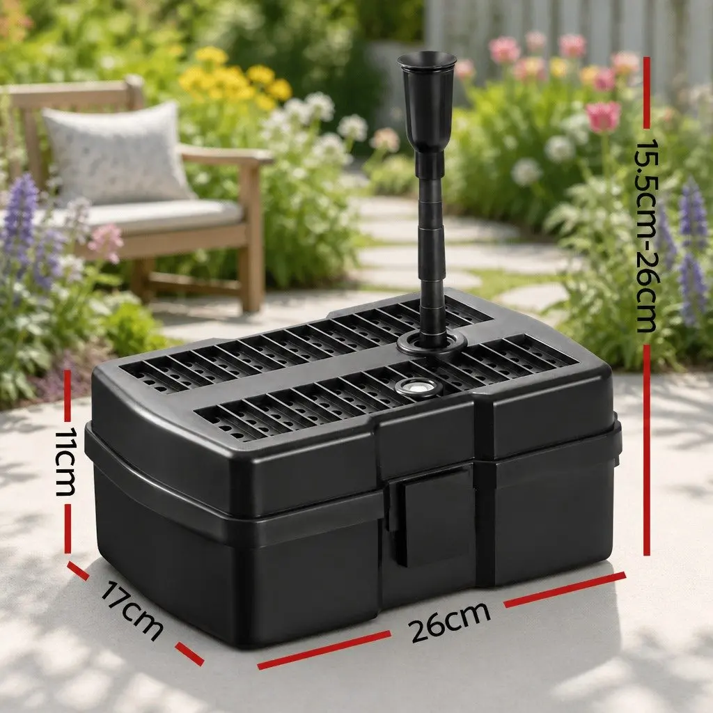 Solar Pond Pump with Filter Box Water Fountain Garden Feature 4.6FT Lift