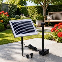 Solar Pond Pump 4.6FT Water Fountain Feature Garden Outdoor Energy Efficient