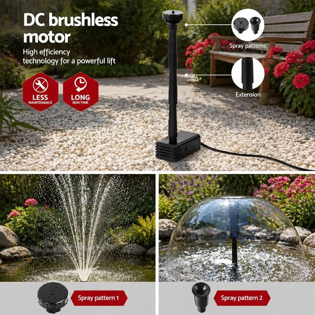 Solar Pond Pump 4.6FT Water Fountain Feature Garden Outdoor Energy Efficient
