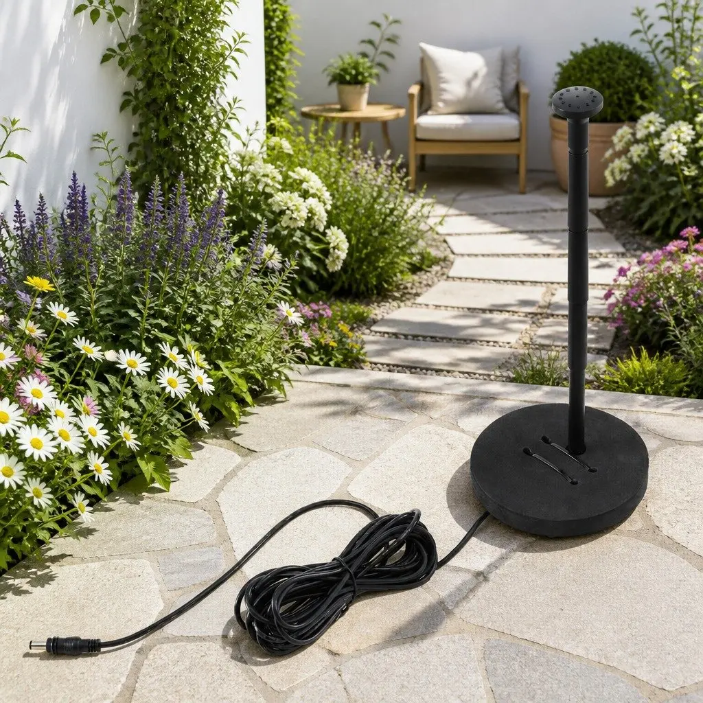 Solar Pond Pump Water Fountain Submersible Floating Bird Bath 190L/H Outdoor
