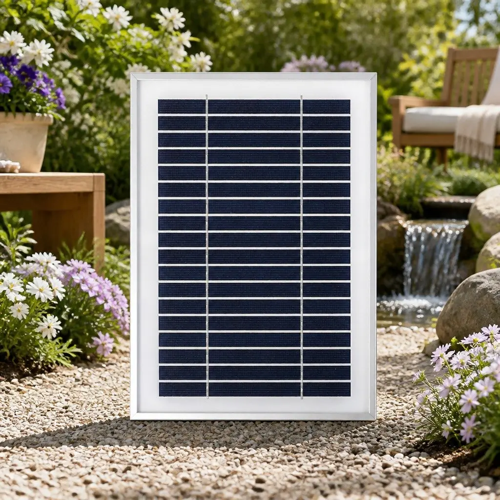 Submersible Solar Fountain Pump Water Feature with Integrated Battery LED Lights Outdoor Use Black