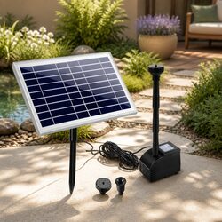 Solar Pond Pump Submersible Water Fountain Kit 6.6FT Black Garden Feature
