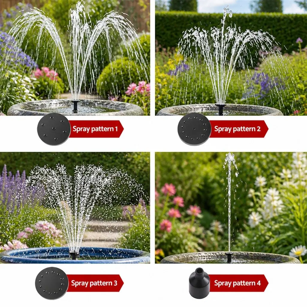 Solar Pond Pump Submersible Water Fountain Kit 4.4FT Outdoor Garden Feature
