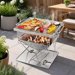 Practical Fire Pit BBQ Grill for Gardens and Camping