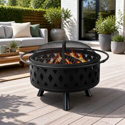Practical 2-in-1 Fire Pit BBQ Grill for Your Backyard