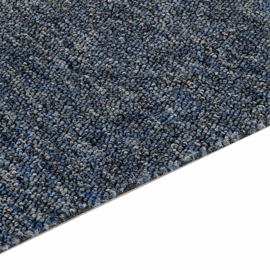 Carpet Tiles Heavy Duty 50cm x 50cm Blue Self-Adhesive 20 Piece