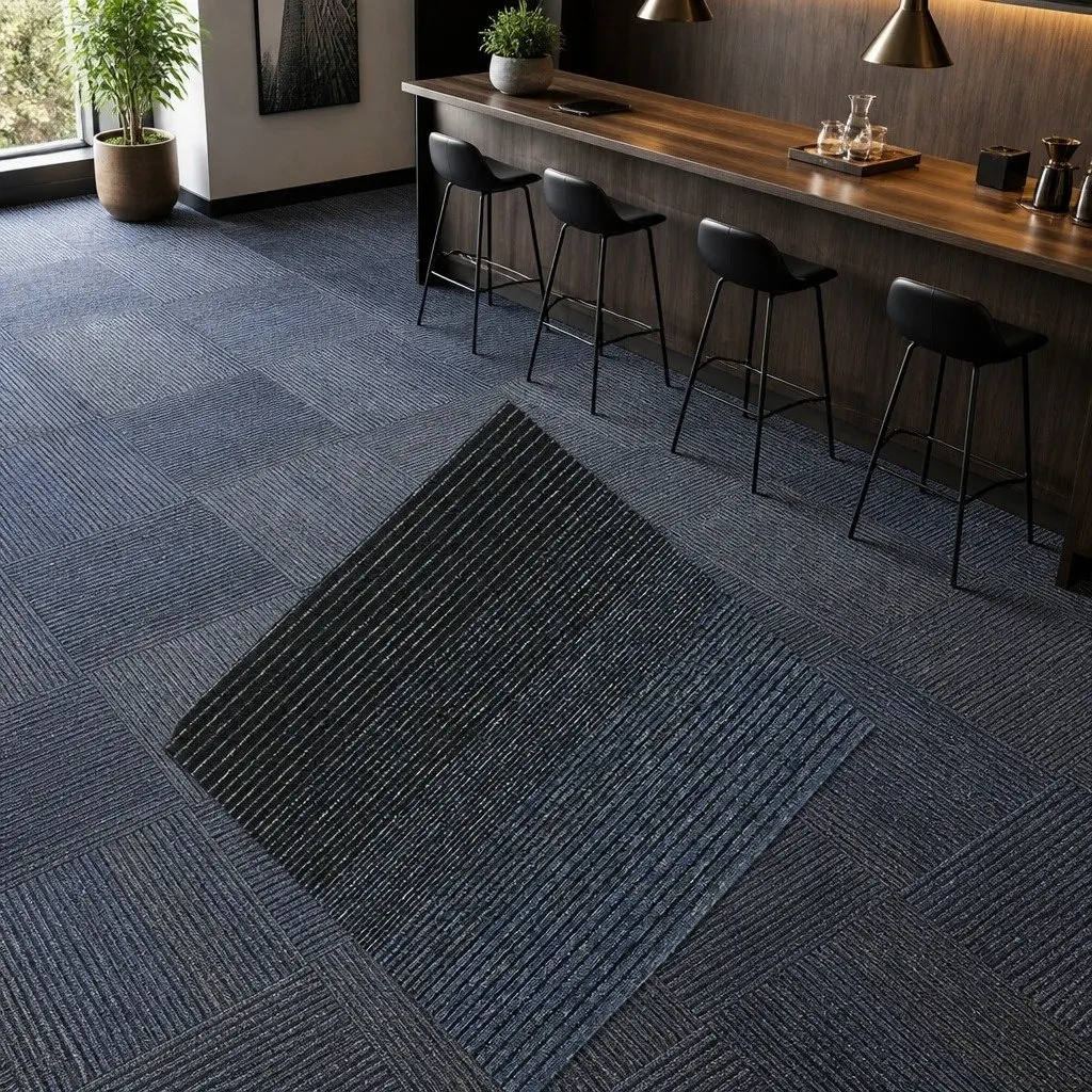 Carpet Tiles Modular Floor Covering 50x50cm Commercial Grade Polypropylene Black Grey Blue Coffee