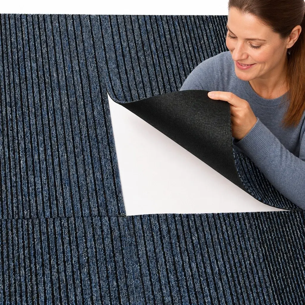 Carpet Tiles Modular Floor Covering 50x50cm Commercial Grade Polypropylene Black Grey Blue Coffee