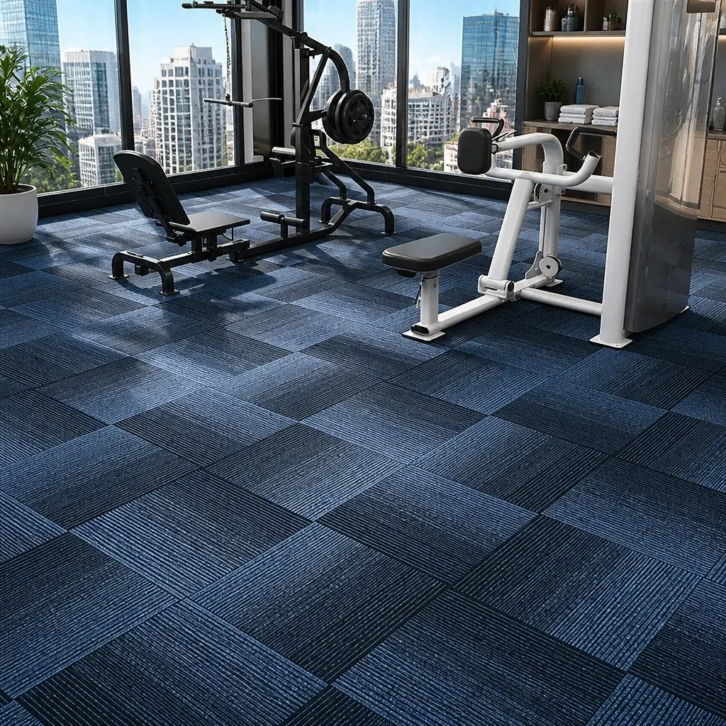 Carpet Tiles Modular Floor Covering 50x50cm Commercial Grade Polypropylene Black Grey Blue Coffee