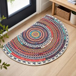 Practical Half Moon Rug for Entryway Use
