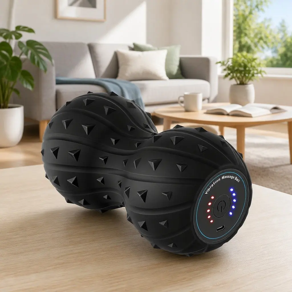 Electric Vibrating Peanut Massage Ball 5 Levels Black