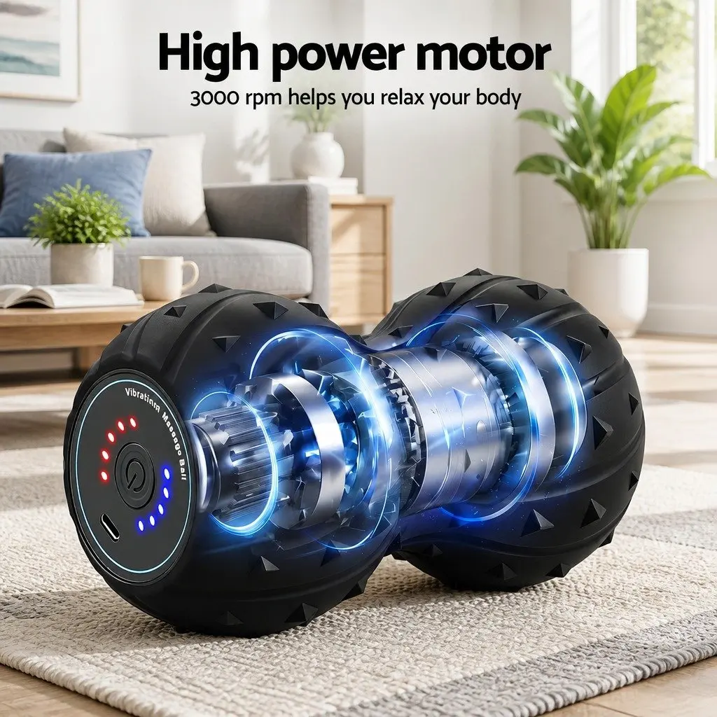 Electric Vibrating Peanut Massage Ball 5 Levels Black