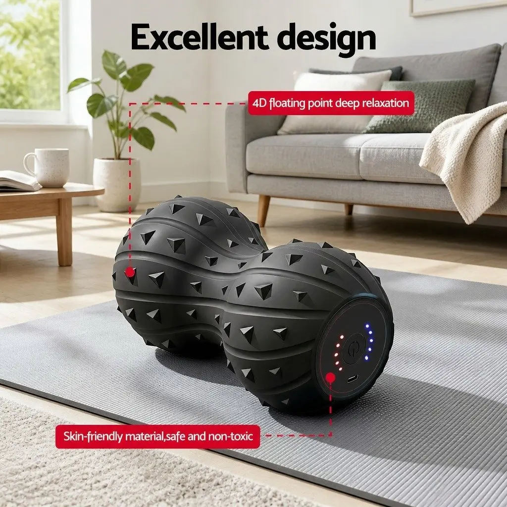 Electric Vibrating Peanut Massage Ball 5 Levels Black