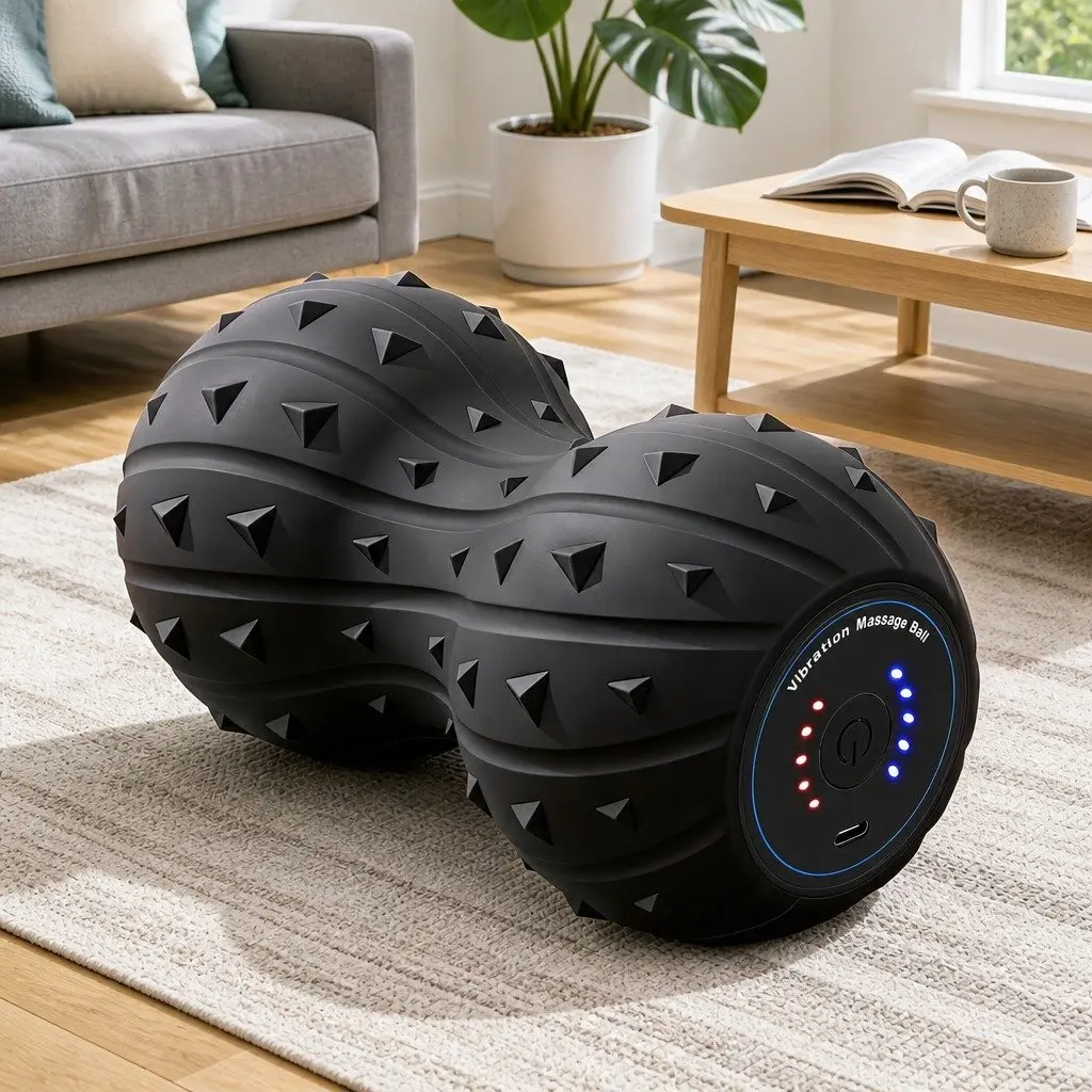 Electric Vibrating Peanut Massage Ball 5 Levels Black
