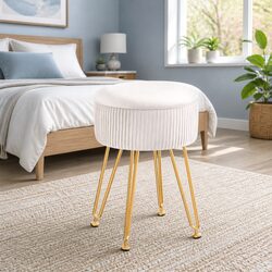 Practical Round Ottoman for Footstool or Coffee Table Use