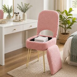 Practical Pink Ottoman for Bedroom, Dorm, or Small Spaces