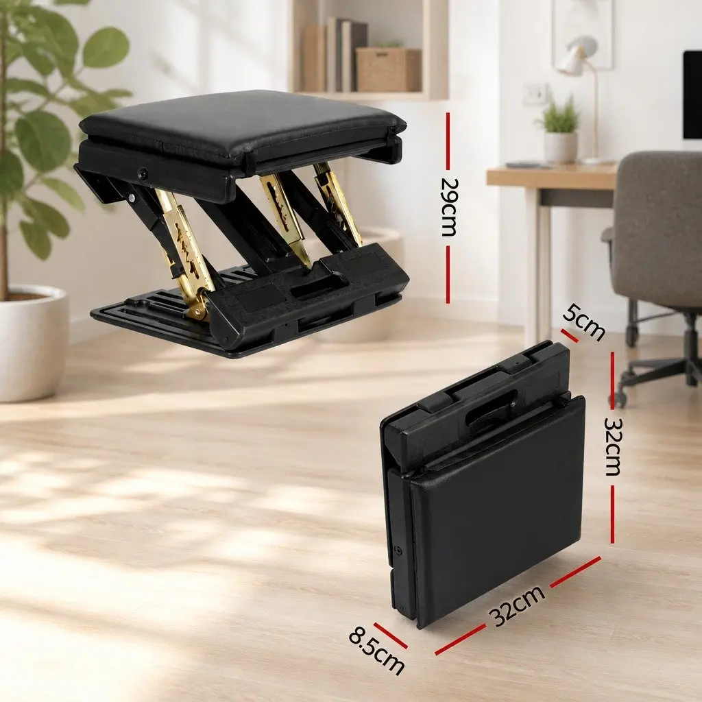 Foot Rest Stool Adjustable Height and Angle Acupressure Black