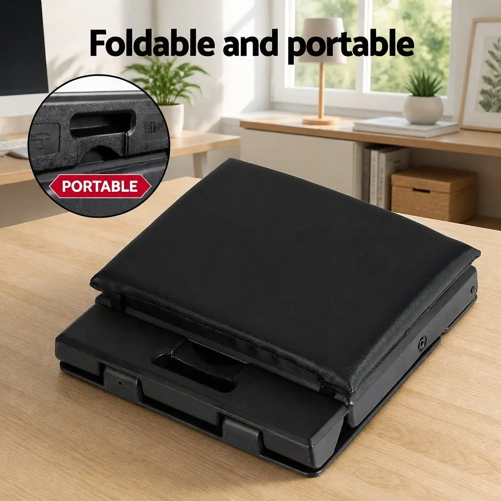 Foot Rest Stool Adjustable Height and Angle Acupressure Black