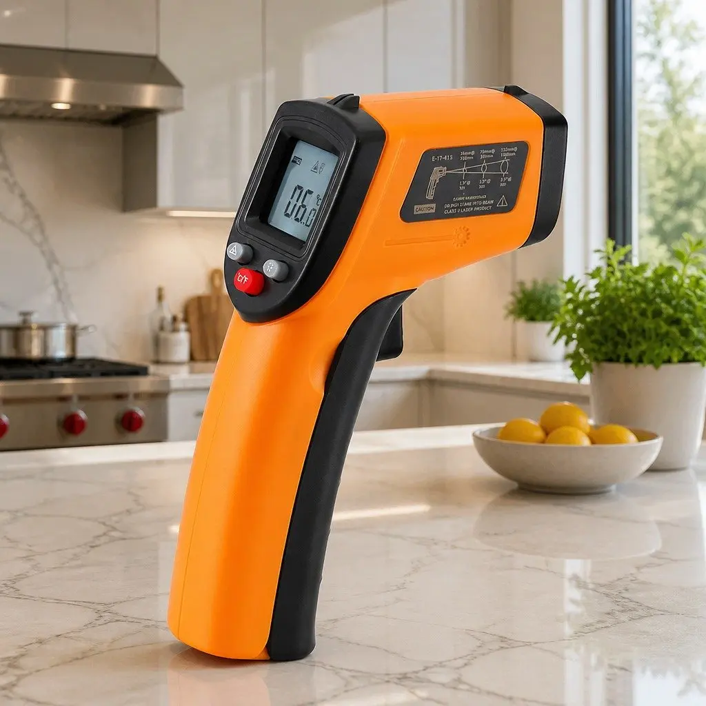 Digital Infrared Thermometer Cooking BBQ Smoker Pizza Temperature Gun Orange