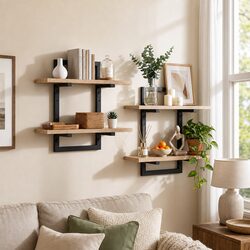 Practical 2-Tier Floating Wall Shelves for Any Room