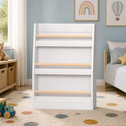 Kids Bookshelf 3 Tier Storage Organiser Yellow Children Bookcase Display Shelf