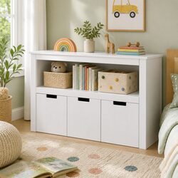 Kids Bookshelf with 3 Drawers Storage Organiser Display Bookcase Children Yellow