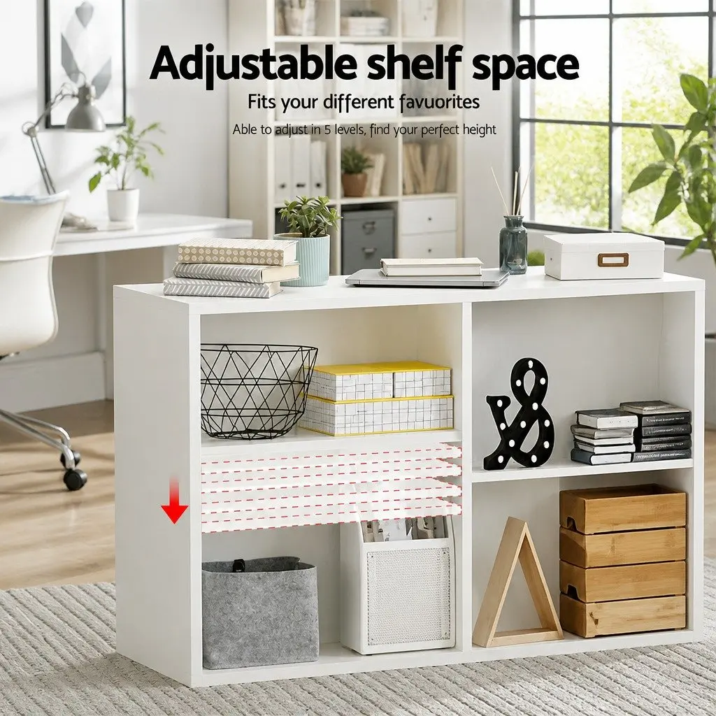 3 Piece Cube Bookshelf Particle Board Adjustable Shelves White 48 x 24 x 60cm