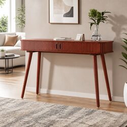 Console Table with Storage Drawers 120CM Walnut Home Office Furniture