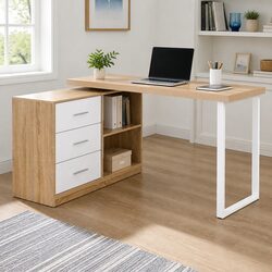 Functional L-Shape Desk for Any Home Office Setup