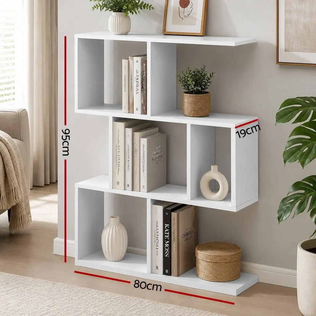 Floating Wall Shelf 3-Tier Storage Unit Particle Board MDF Melamine Veneer White Yellow