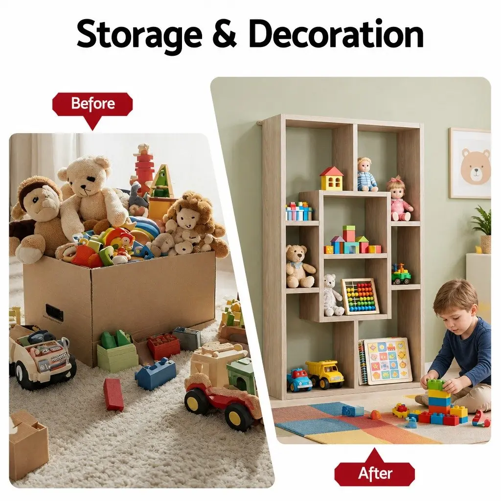 Floating Wall Shelf Display Unit Particle Board Melamine 85cm Wood