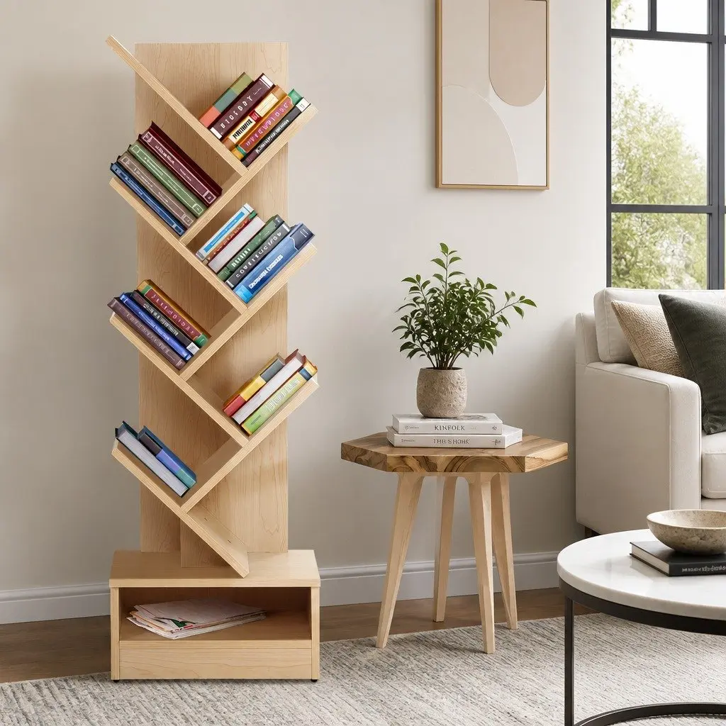 7-Tier Tree Bookshelf for Home Organization