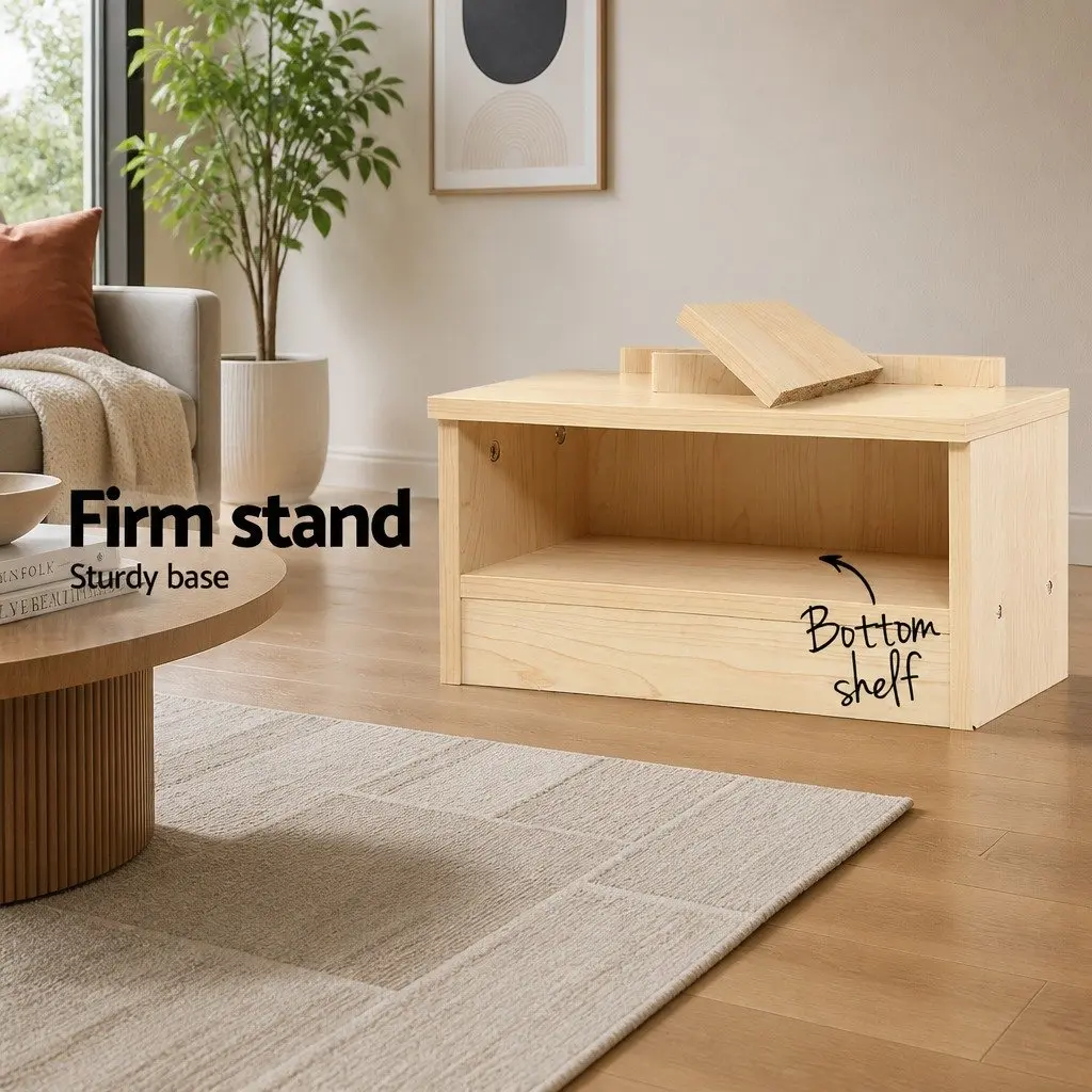 7 Tier Tree Bookshelf Storage Display Unit Freestanding Wall-Mounted Natural Oak