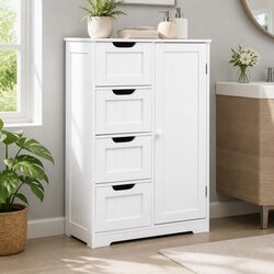 Functional Bathroom Storage Cabinet with 4 Drawers