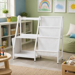 Kids 3-Tier Bookshelf White Toy Storage Organizer Rack Display Bookcase Children