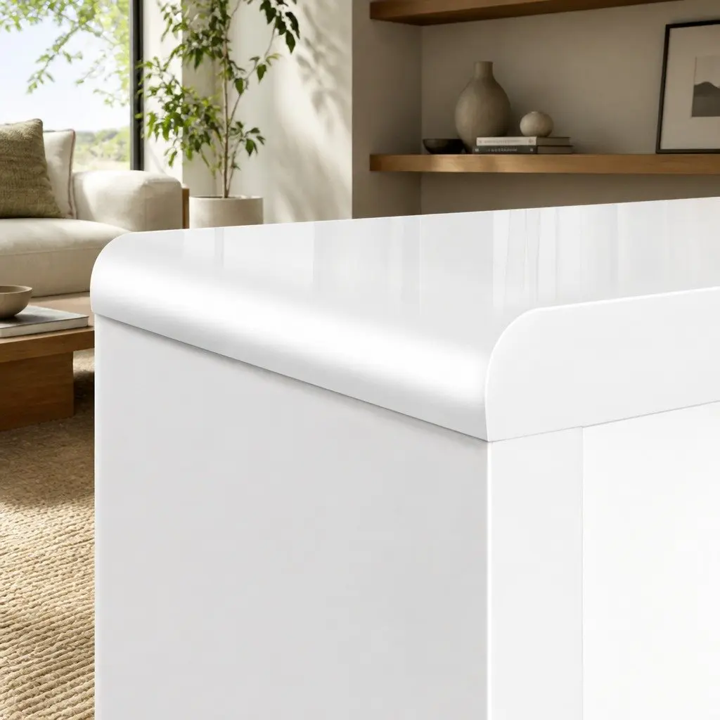Nesting Coffee Table Set of 3 Glossy White Living Room Furniture Contemporary