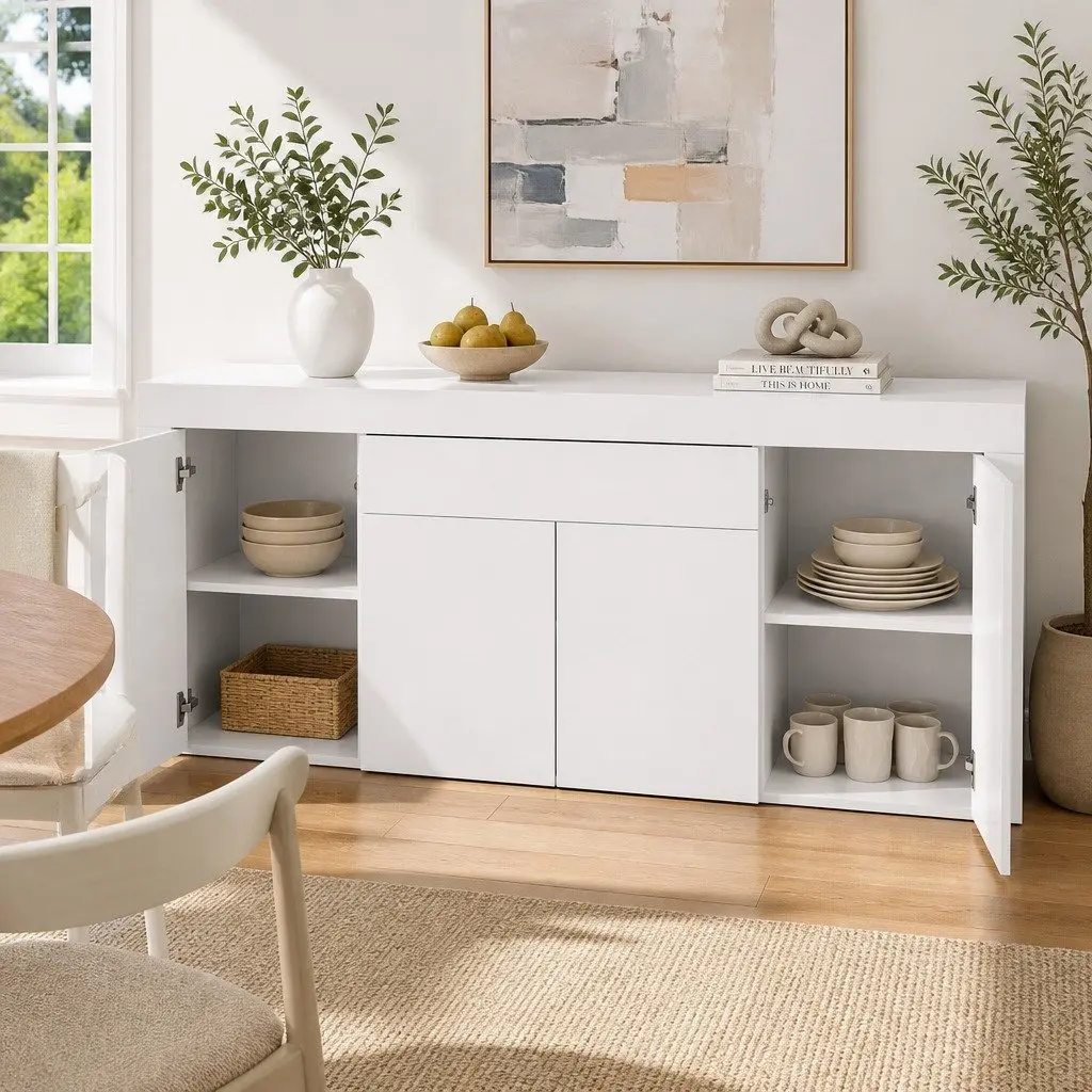 180cm White Sideboard Cabinet for Dining Areas
