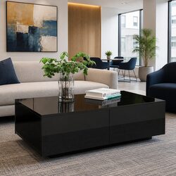 Functional Coffee Table with 4 Drawers for Everyday Use