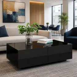Functional Coffee Table with 4 Drawers for Everyday Use
