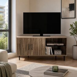 Perfect Fit for Your Corner: Dark Walnut Entertainment Unit