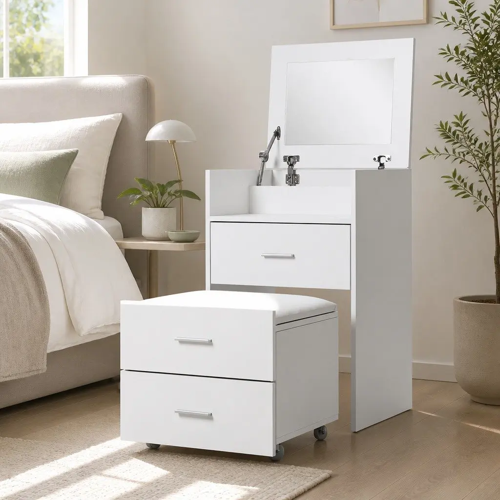 2-in-1 Dressing Table Set for Small Spaces